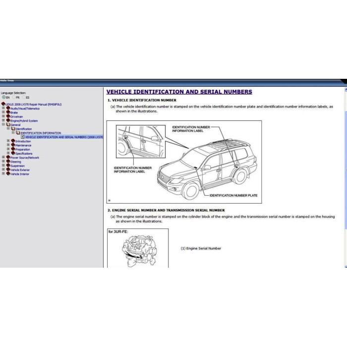 LEXUS LX570 2007 - 2015 SERVICE & REPAIR MANUAL