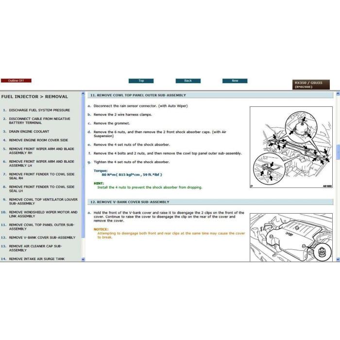 LEXUS RX350 RX330 RX300 2003 - 2008 SERVICE & REPAIR MANUAL