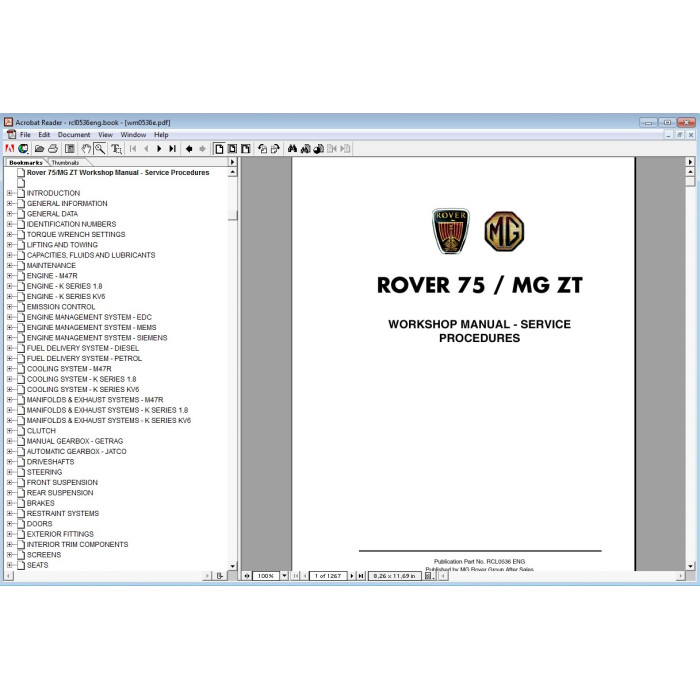 ROVER 25 45 75 / MG ZR ZS ZT ZTT TF SERVICE MANUAL