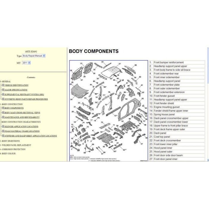 MITSUBISHI ASX 2010 - 2015 SERVICE & REPAIR MANUAL