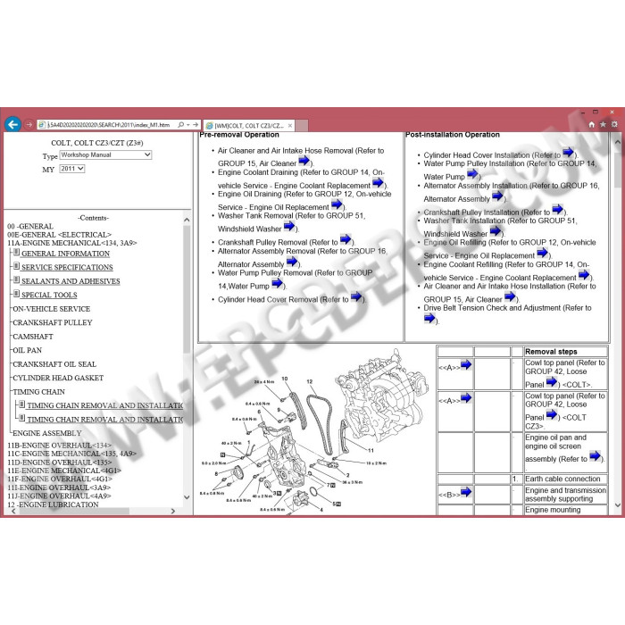 MITSUBISHI COLT 2004 - 2012 SERVICE & REPAIR MANUAL