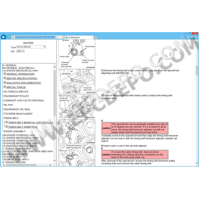 MITSUBISHI GRANDIS 2003 - 2011 SERVICE MANUAL