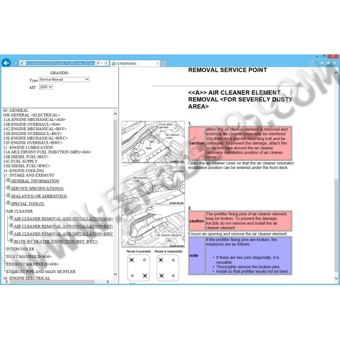 MITSUBISHI GRANDIS 2003 - 2011 SERVICE MANUAL