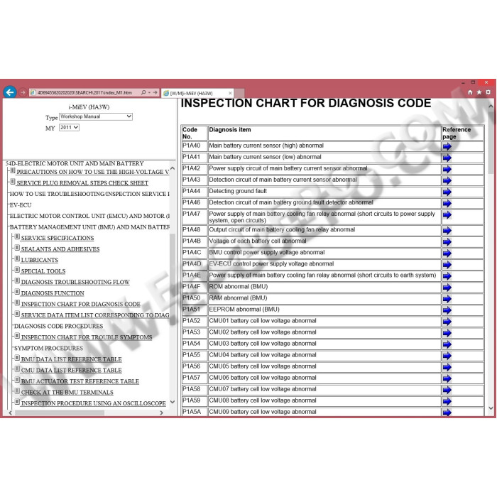 MITSUBISHI I-MIEV 2010 - 2015 SERVICE & REPAIR MANUAL