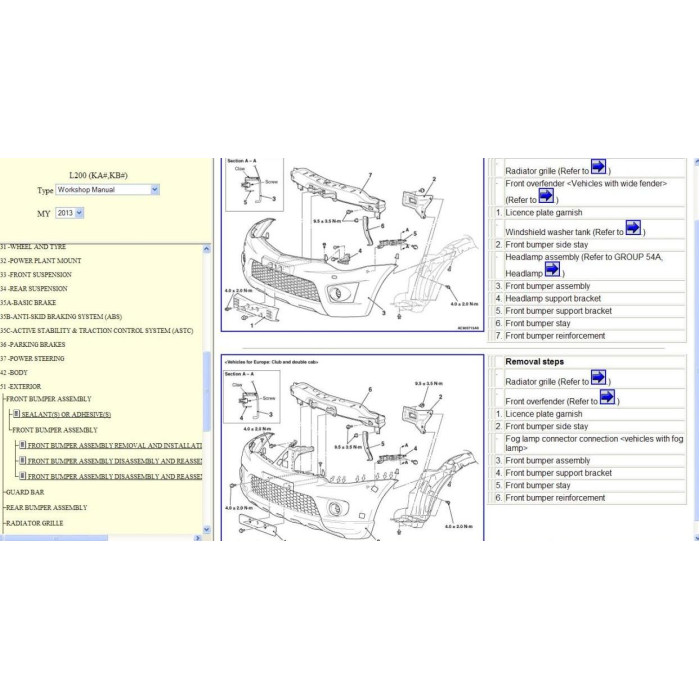 MITSUBISHI L200 2006 - 2015 SERVICE & REPAIR MANUAL