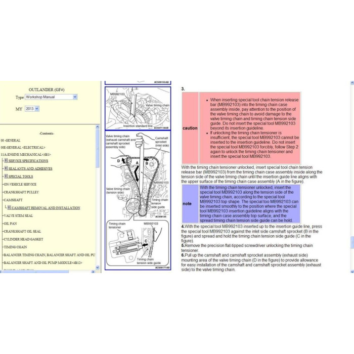 MITSUBISHI OUTLANDER 2012 - 2015 SERVICE MANUAL