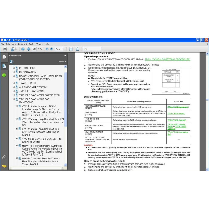 NISSAN X-TRAIL T30 2001 - 2007 SERVICE MANUAL