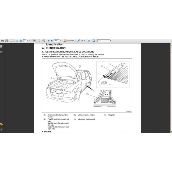 SUBARU LEGACY / OUTBACK 2009 - 2014 SERVICE MANUAL