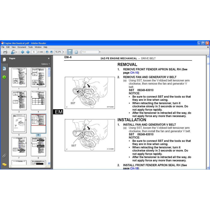 SCION TC 2004 - 2010 WORKSHOP SERVICE MANUAL