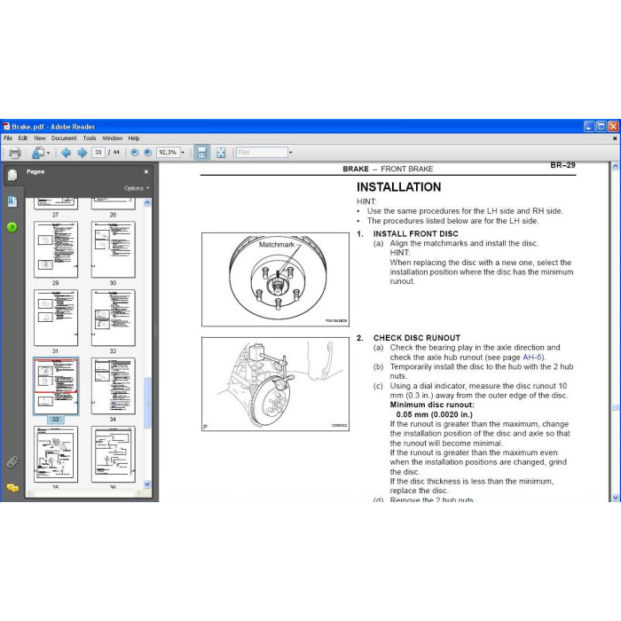 SCION TC 2004 - 2010 WORKSHOP SERVICE MANUAL