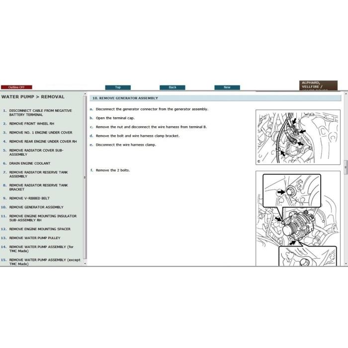 TOYOTA ALPHARD / VELLFIRE 2008 - 2014 SERVICE & REPAIR MANUAL