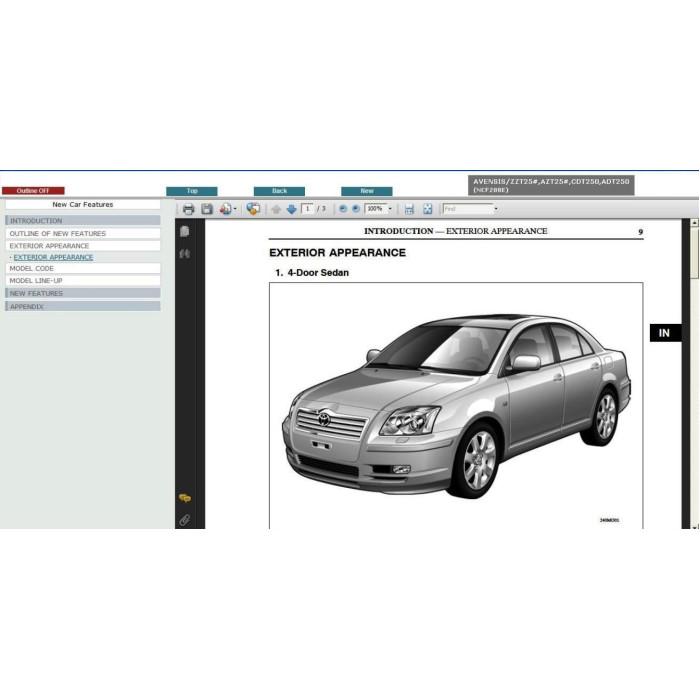 TOYOTA AVENSIS T25 2003 - 2008 SERVICE & REPAIR MANUAL