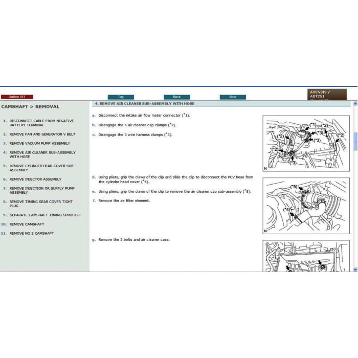 TOYOTA AVENSIS T25 2003 - 2008 SERVICE & REPAIR MANUAL