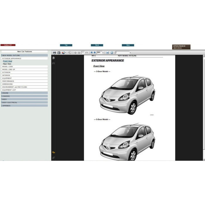 TOYOTA AYGO 2005 - 2014 SERVICE & REPAIR MANUAL