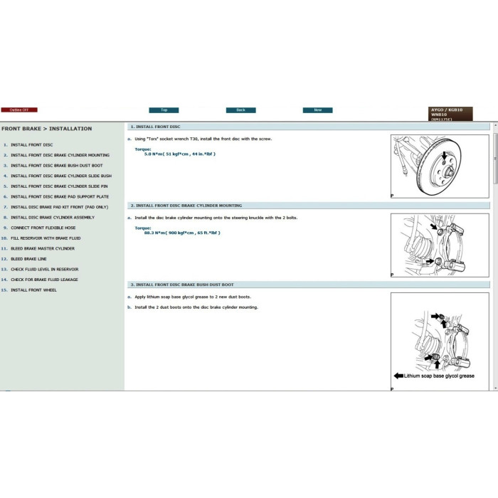 TOYOTA AYGO 2005 - 2014 SERVICE & REPAIR MANUAL