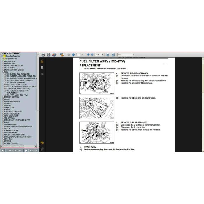 TOYOTA COROLLA VERSO 2004 - 2009 SERVICE & REPAIR MANUAL
