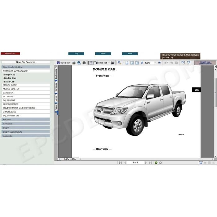 TOYOTA HILUX 2005 - 2011 SERVICE & REPAIR MANUAL