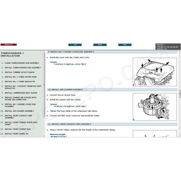 TOYOTA HILUX 2005 - 2011 SERVICE & REPAIR MANUAL
