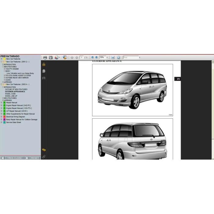 TOYOTA PREVIA / TARAGO 2000 - 2006 SERVICE MANUAL