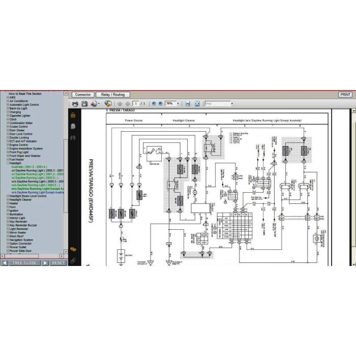TOYOTA PREVIA / TARAGO 2000 - 2006 SERVICE MANUAL