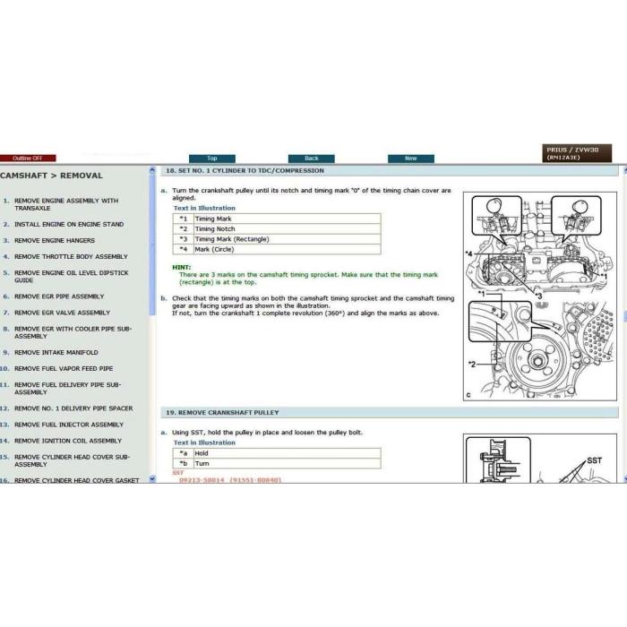 TOYOTA PRIUS HYBRID 2009 - 2015 SERVICE & REPAIR MANUAL