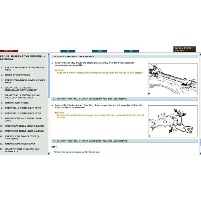 TOYOTA PRIUS HYBRID 2009 - 2015 SERVICE & REPAIR MANUAL