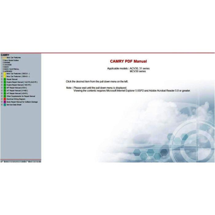 TOYOTA CAMRY 2001 - 2005 SERVICE & REPAIR MANUAL 