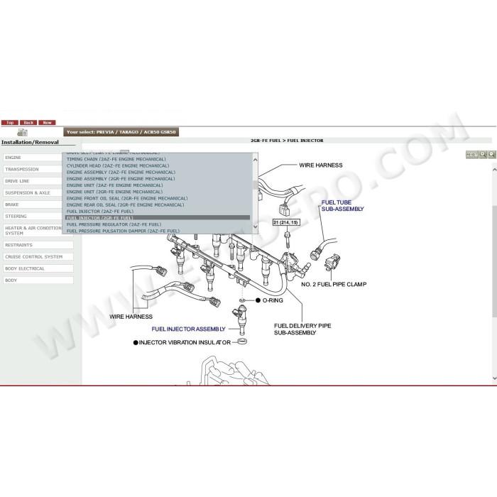 TOYOTA PREVIA / TARAGO 2006 - 2016 SERVICE & REPAIR MANUAL