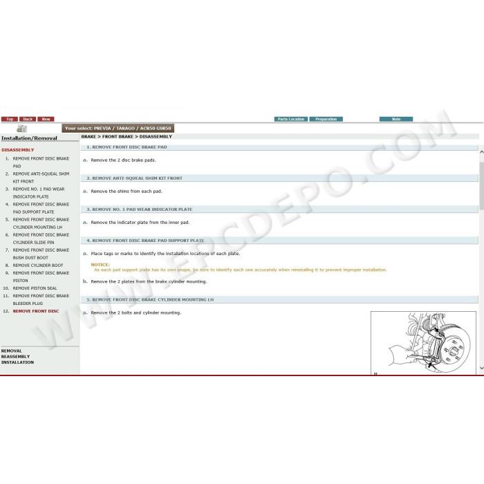 TOYOTA PREVIA / TARAGO 2006 - 2016 SERVICE & REPAIR MANUAL