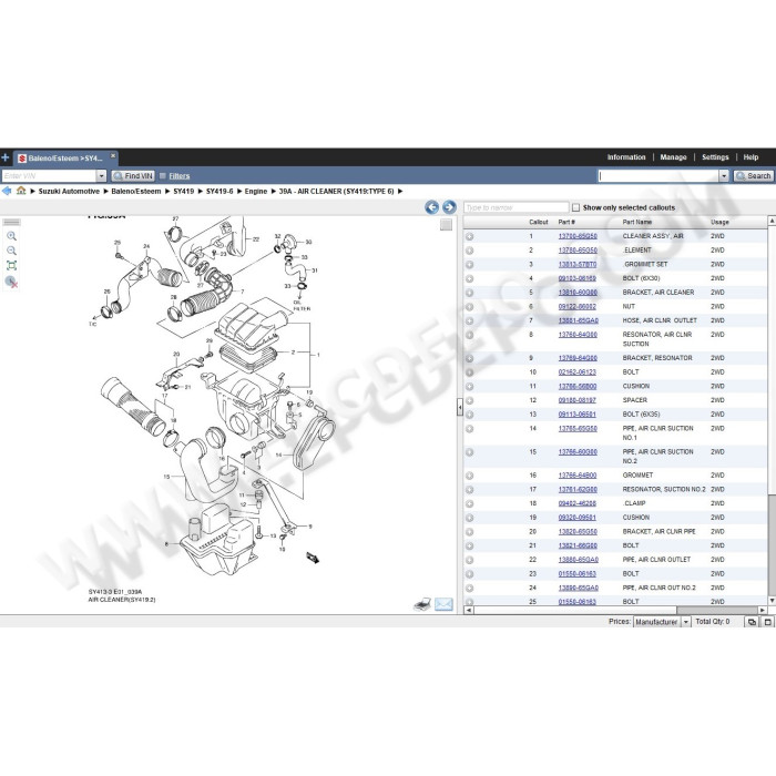 SUZUKI WORLDWIDE EPC SPARE PARTS CATALOG 2019