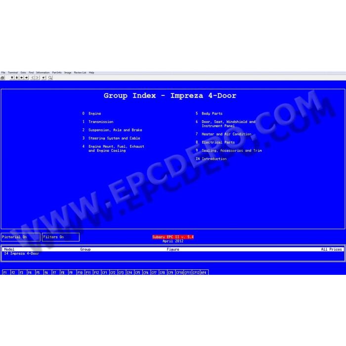 SUBARU USA EPC PARTS CATALOG 2012