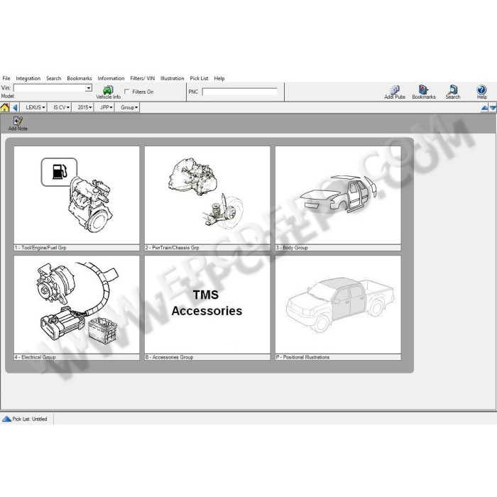 Toyota / Lexus / Scion USA TYNU EPC parts catalog 2015