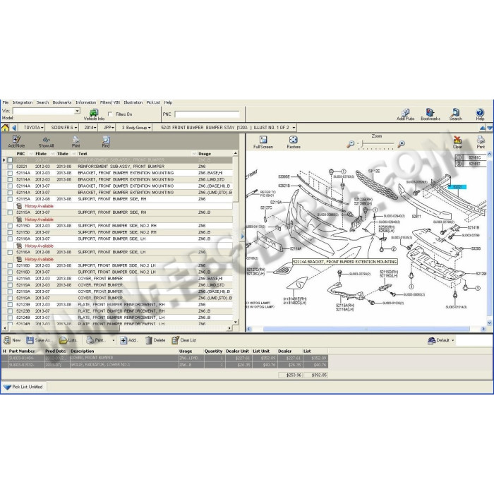 Toyota / Lexus / Scion USA TYNU EPC parts catalog 2014