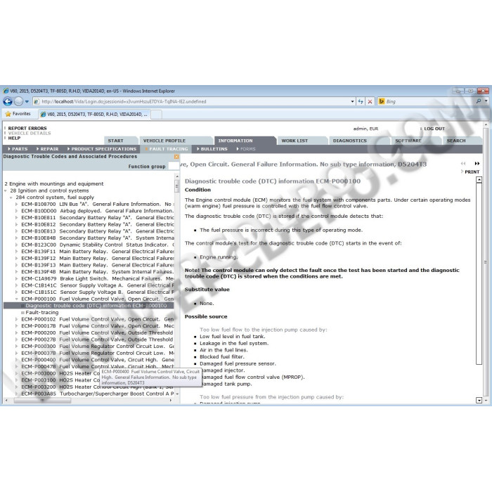 VOLVO VIDA CARS 2014D PARTS CATALOG + SERVICE