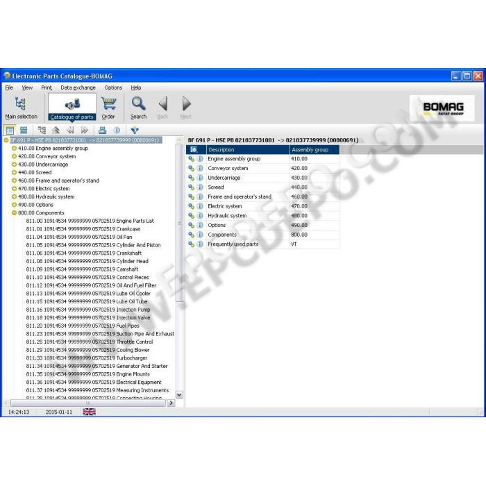 Bomag CE Construction EPC spare parts catalog 2013