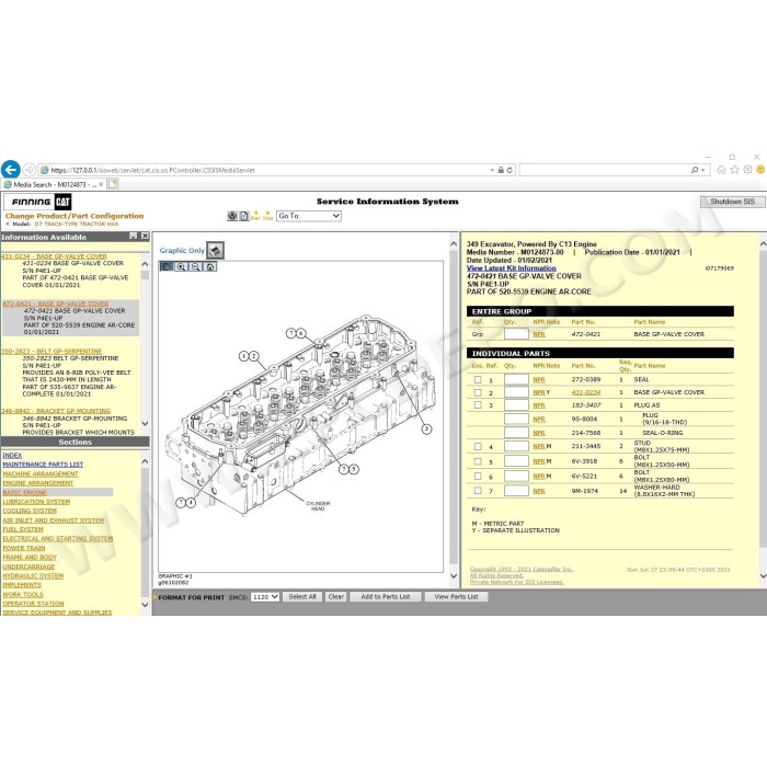 CATERPILLAR CAT SIS APRIL 2021 + ET2021A