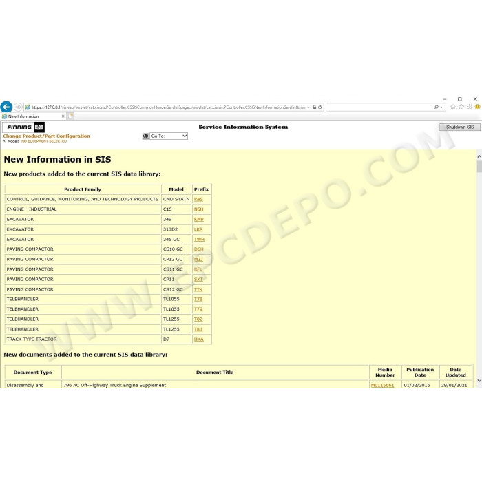 CATERPILLAR CAT SIS APRIL 2021 + ET2021A