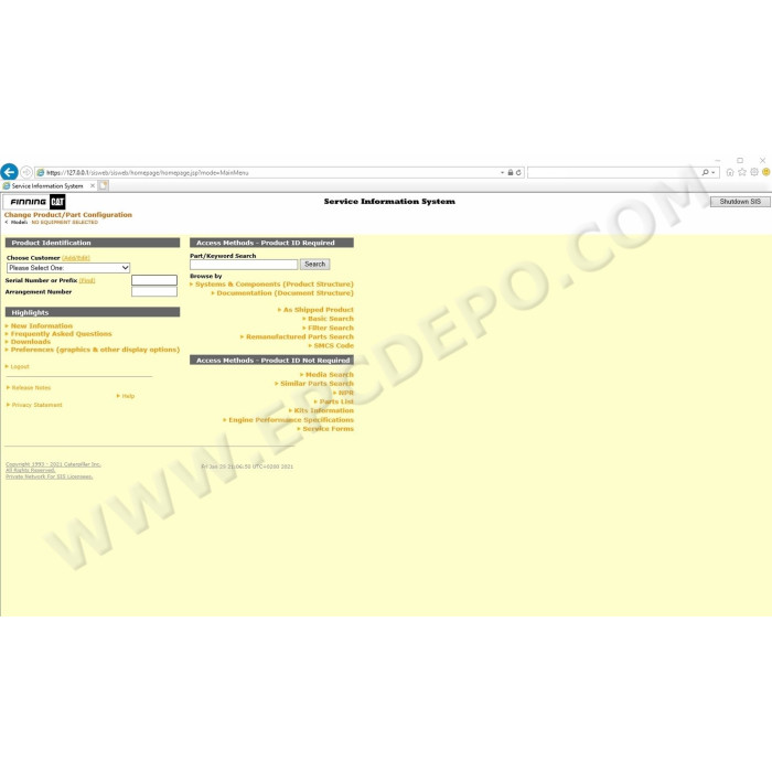CATERPILLAR CAT SIS OCTOBER 2020 + ET2021A