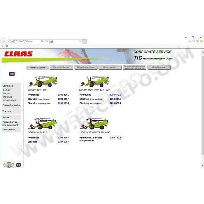 CLAAS BIGTIC SERVICE & REPAIR MANUALS