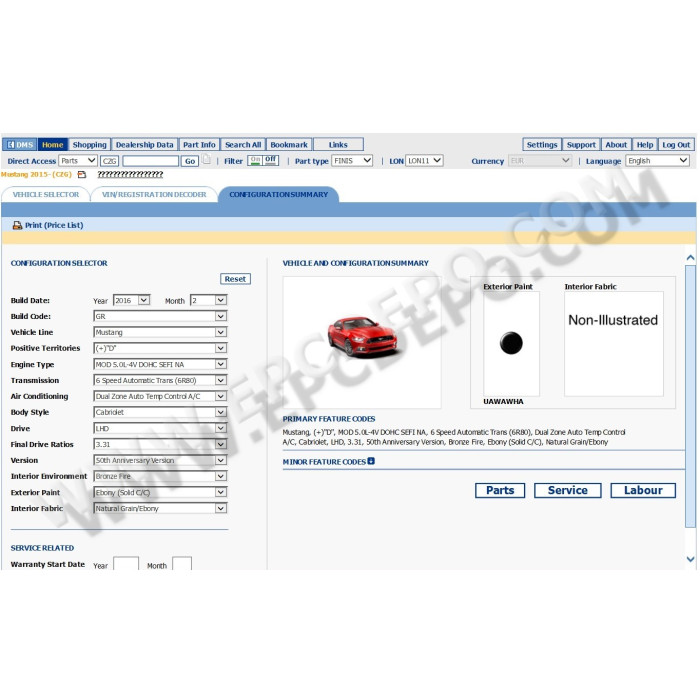 FORD EUROPE ECAT EPC 2016