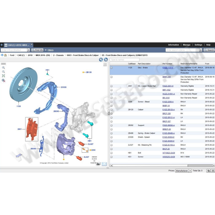 FORD USA EPC 2018 PARTS CATALOG