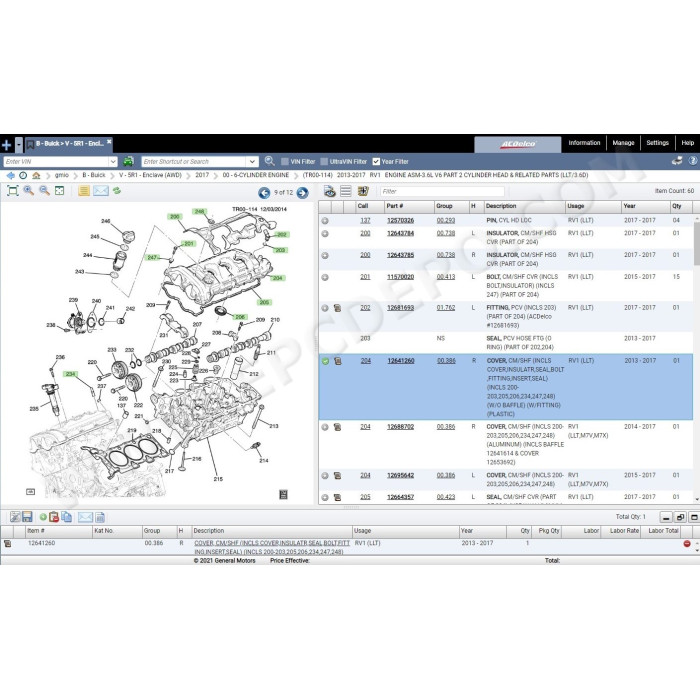 General Motors GM IO International EPC parts catalog 12.2020