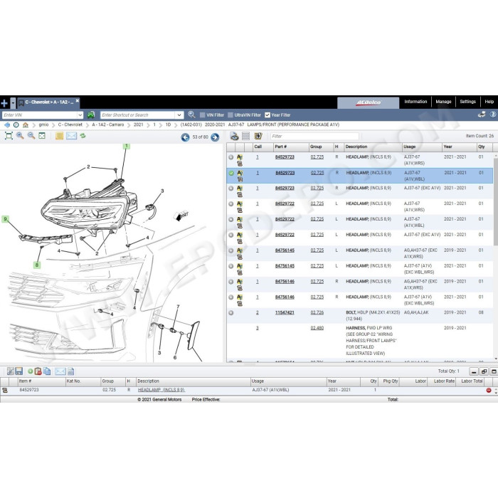 General Motors GM IO International EPC parts catalog 12.2020