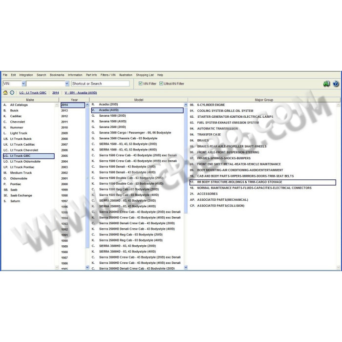 General Motors GM NA North America EPC parts catalog 03.2014
