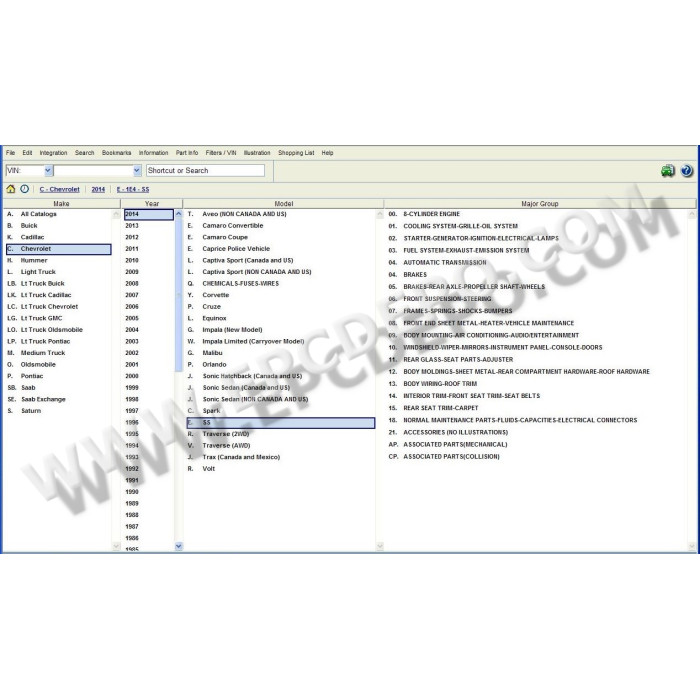 General Motors GM NA North America EPC parts catalog 03.2014
