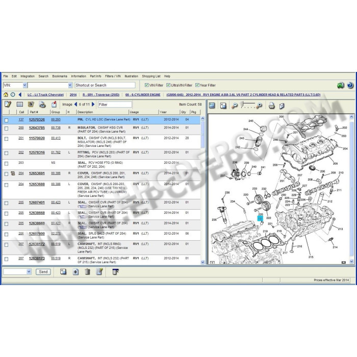 General Motors GM NA North America EPC parts catalog 03.2014