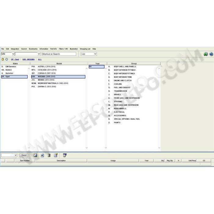 General Motors GM Holden Australia EPC parts catalog 2016