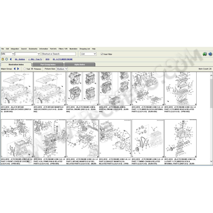 General Motors GM Holden Australia EPC parts catalog 2016
