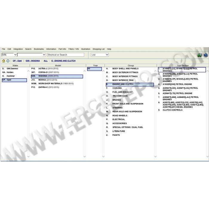 General Motors GM Holden Australia EPC parts catalog 2015