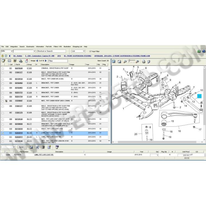 General Motors GM Holden Australia EPC parts catalog 2015